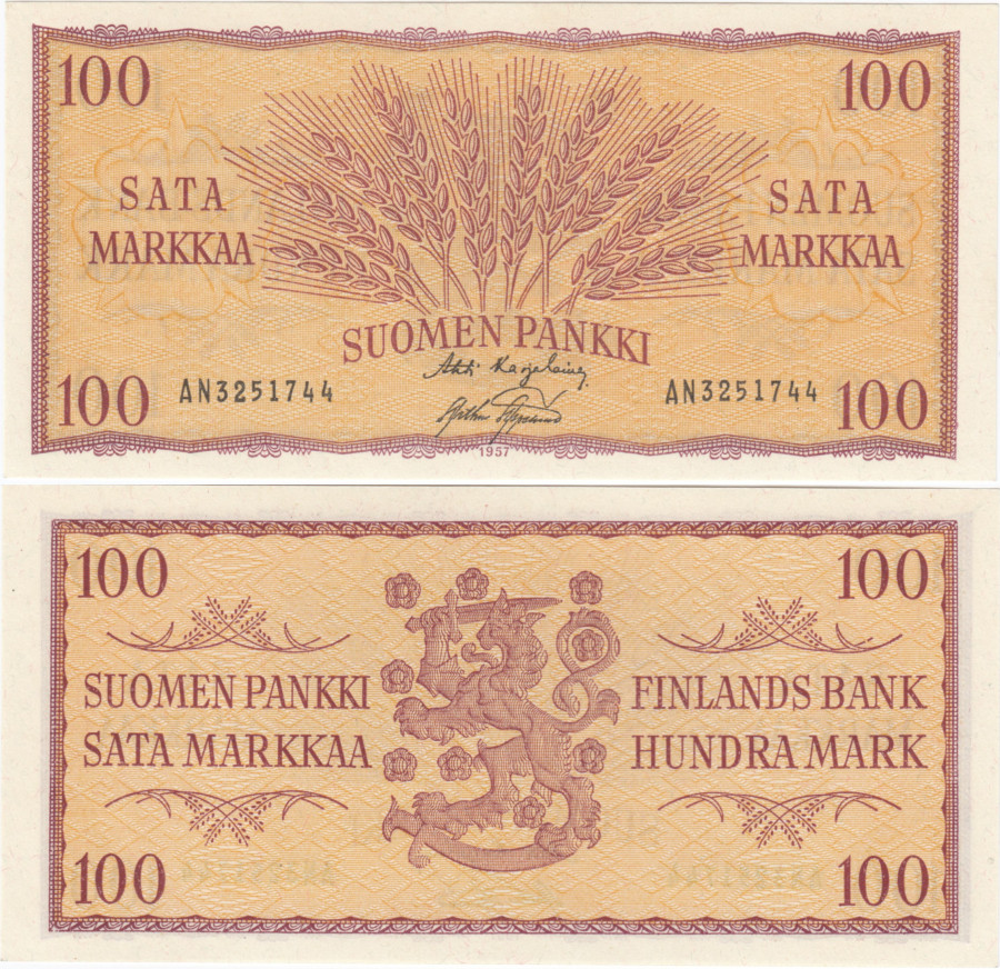 100 Markkaa 1957 AN3251744
